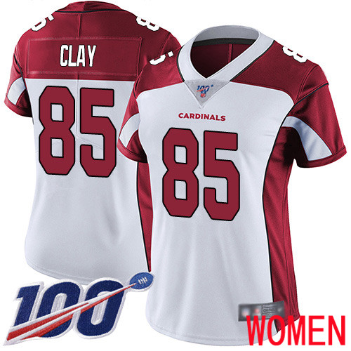 Arizona Cardinals Limited White Women Charles Clay Road Jersey NFL Football #85 100th Season Vapor Untouchable